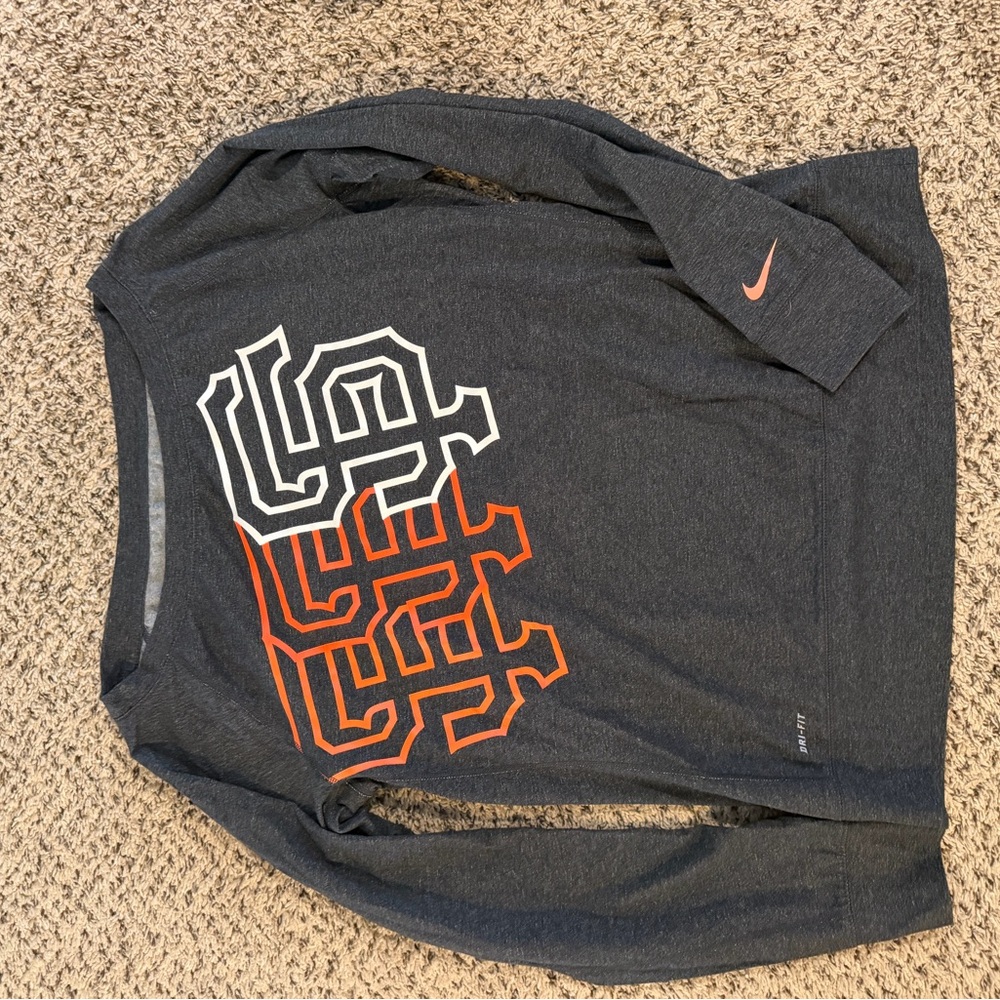 Nike Women's Dark Gray Long Sleeve Tee SF Giants